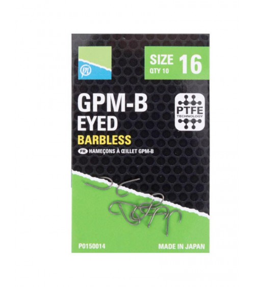 GPM-B Eyed Hook Barbless Preston - Feeder Store