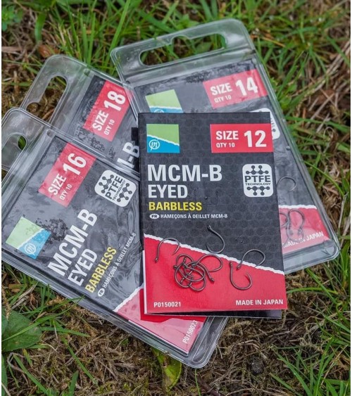 Preston MCM-B Eyed Barbless Hooks