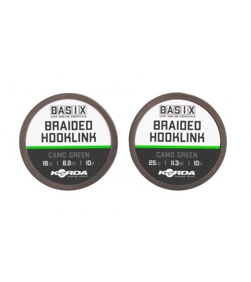 Basix Braided Hooklink 25lb 10mt Korda - Feeder Store