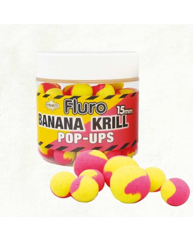 Pop-up Fluoro 15mm Two Tone Krill&Banana Dynamite